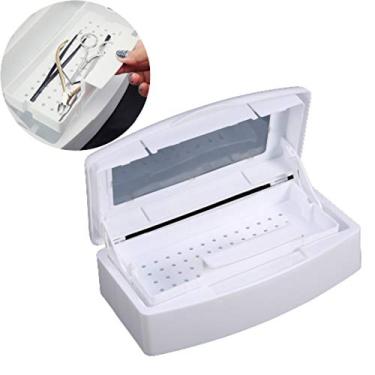 Imagem de Caixa de esterilização de unhas, recipiente limpo para esterilização de unhas com cesta autodrenagem, caixa de desinfecção de salão de beleza, arte de unhas pessoal, ferramenta de implementação de manicure para pinças de unhas salão de cabeleireiro spa