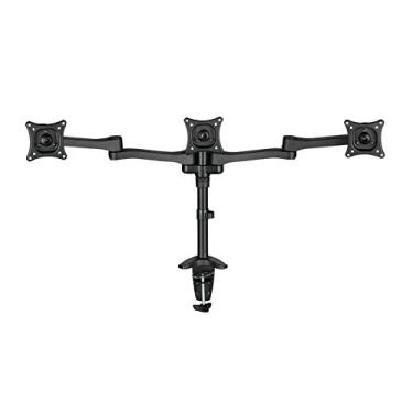 Imagem de Suporte para monitor LCD de tela tripla de 13 a 27 polegadas, fixação de mesa, rotação total, 3 monitores de suporte para TV