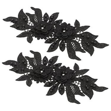 Imagem de STOBOK 6 Peças renda tridimensional Rendas decorativas Patches para roupas apliques bordados flor de ferro em patch decoração casacos remendos de costura remendo bordado DIY escavar jeans