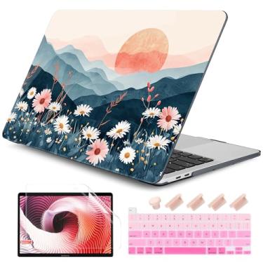Imagem de DONGKE Capa compatível com MacBook Pro de 13 polegadas 2024 2023-2020 versão A2338 M2/M1 A2251 A2289 com tela retina e Touch ID, capa rígida de plástico, capa de teclado e película de tela - Sol e