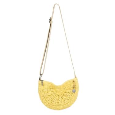 Imagem de The Sak Ryder Bolsa transversal pequena - Bolsa feminina de crochê à mão para uso diário e viagens - Mini bolsa transversal com fecho de zíper e alça de ombro ajustável - Chartreuse Sunbeam,