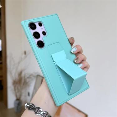 Imagem de Capa de telefone magnética com pulseira de luxo para Samsung Galaxy S24 S23 Utra S22 S21 S20 FE S10 Note 20 10 Plus Capa de couro, verde claro, para Galaxy S22 Ultra