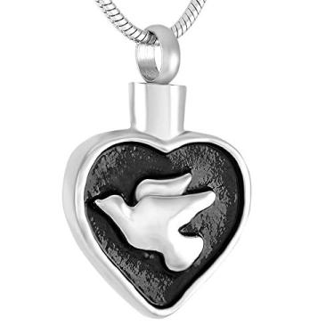Imagem de YTIYT Joias de cremação para cinzas colar para cinzas pingente de urna em forma de coração de aço inoxidável colar memorial cremação joias de animais crematórios, Aço inoxidável, não conhecido