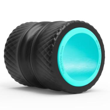 Imagem de FitBeast Rolo traseiro – Roda de massagem de tecidos profundos, roda de ioga e maca traseira para alívio da dor (15 cm, azul)