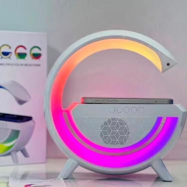 Imagem de Luminária G Speaker Caixa Som Carregador Indução Rgb Radio E