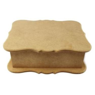 Imagem de Caixa porta jóia bijuteria mdf crú com aneleira e divisórias