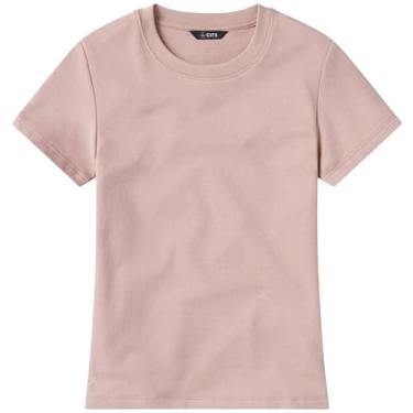 Imagem de Cuts Clothing Camiseta feminina premium Tomboy casual de manga curta | Caimento justo e comprimento médio | Tecido macio PYCA Pro, Balé., G