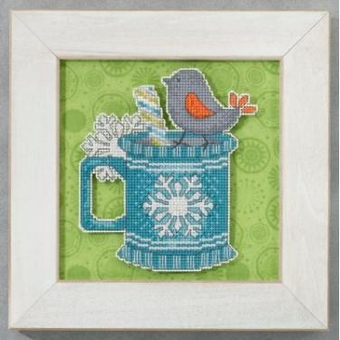 Imagem de Peppermint Tweet Beaded Christmas Cross Stitch Kit 2015 Debbie Mumm Winter Cheer DM205102