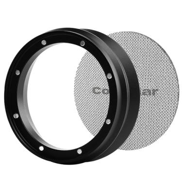 Imagem de Coosigar Conjunto de tela de disco e funil de dosagem de café expresso de 51 mm, funil de dosagem magnético com 8 ímãs, compatível com filtro portátil Delonghi de 51 mm. Tela de disco reutilizável de