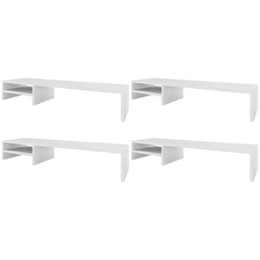 Imagem de Kit 04 Suportes Para Monitor Stand Home Office Lap 90 cm L03 Branco - Lyam