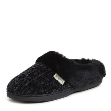 Imagem de Dearfoams Pantufa feminina de malha de espuma viscoelástica Claire Clog House Pantufa com larguras largas, Preto, 11-12