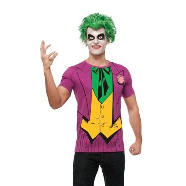 Imagem de Rubie's Fantasia DC Comics Liga da Justiça Estilo Super-Herói Estampado Adulto Top O Coringa, Roxa, GG