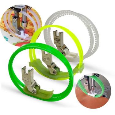 Imagem de Kit com 3 calcadores de teflon rodizio com correia deslizante para cou