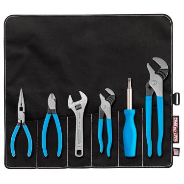 Imagem de CHANNELLOCK GP-7 Conjunto de ferramentas profissionais com rolo de ferramentas | Inclui 4 alicates, chave inglesa, motorista, rolo