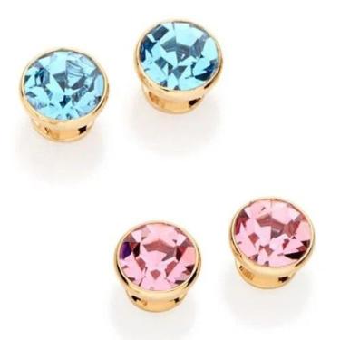 Imagem de Brincos banhado ouro 3x 24k 18k e 22k  femininos pequenos segundo furo