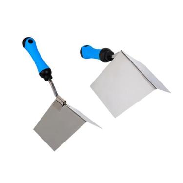 Imagem de Kit desempenadeira inox canto interno externo massa drywall steel wood