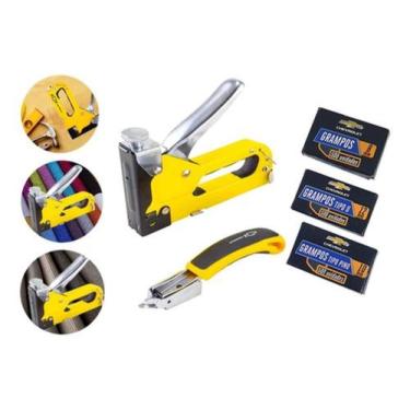 Imagem de Kit grampeador  pinador  + extrator de grampos  + grampos  8mm  pino 1