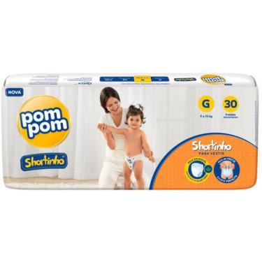Imagem de Fralda Shortinho Pom Pom Tam. G - 9 a 13kg 30 Unidades, 30, G