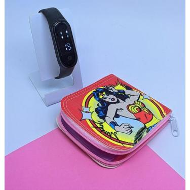 Imagem de Kit Relógio Digital Led Silicone Prova água Ajustável para Crianças + 