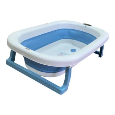 Imagem de Banheira Retrátil para Bebê Azul com Termômetro - Zippy Toys