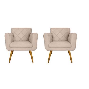 Imagem de Combo 02 Poltronas Estofadas Decorativas Para Quarto Closet Isabella S