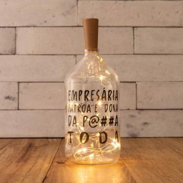 Imagem de Garrafa Vidro Luminária Decoração Frases Com Rolha Led - Maryland Deco