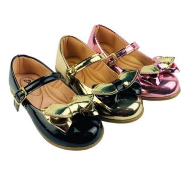 Imagem de Kit Com 3 Pares Sapatilha Infantil Menina Boneca Verniz Confortável SP