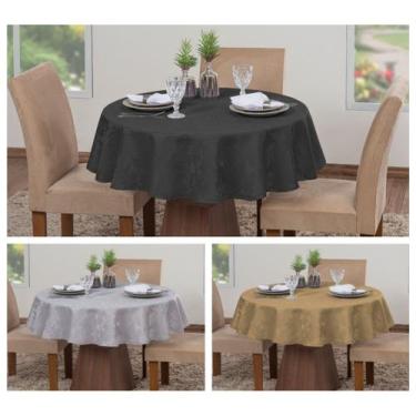 Imagem de Kit 3 Toalhas De Mesa Luxo Redonda 4 Lugares Sala Jantar Jacquard - Lu