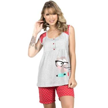 Imagem de Baby Doll Amamentação Vekyo Modas Pijama Feminino Gestante Pós Parto R