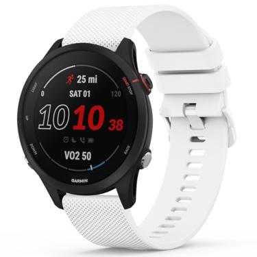 Imagem de Vancle Pulseiras de relógio compatíveis com Garmin Forerunner 965 265 255, Garmin Vivoactive 4/Venu 3/Venu 2, pulseira de substituição esportiva de silicone macio para mulheres e homens (branca)