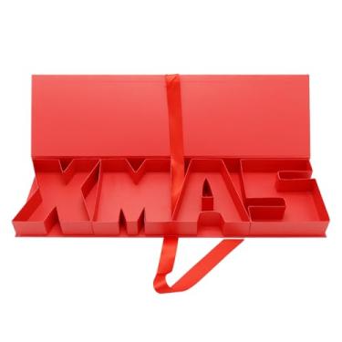 Imagem de Alkiuyfv Caixa de presente vazia de Natal, carta de papelão preenchível vazia para encher presentes de Natal, embalagem de doces decorativa (VERMELHO)