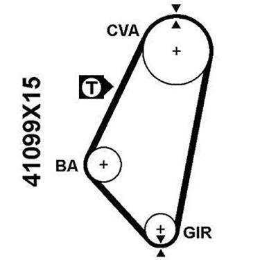 Imagem de Correia Dentada 15X943 Chevette Chevy 500 Marajó 1973 Até 1993 Referencia 99D15X943 371Lh059 099S150 Ct1002