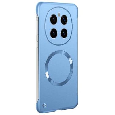 Imagem de POYUFRG Capa sem bordas para Honor Magic 7 Pro/7, capa magnética fosca sem fio, capa de proteção de lente à prova de choque, azul, 7