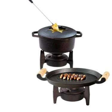 Imagem de Fondue 1,7 L Com 6 Garfos Mais Réchaud Redondo De Ferro Fundido - Fund