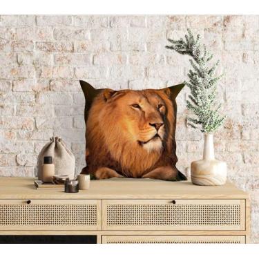 Imagem de Almofada com enchimento Leão Realista Juba Iluminada - Core Decore
