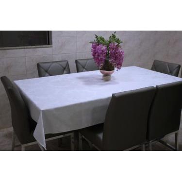 Imagem de Toalha Jacquard Branco Para Mesa De 8 Lugares - Crisfer