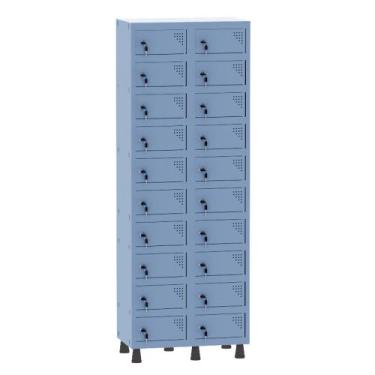 Imagem de Armário Porta Objetos de Aço 2 Vãos 20 Portas Fechadura Pandin 1,90 m 