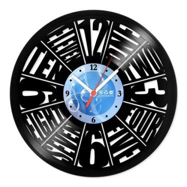 Imagem de Relógio De Parede Disco Vinil Números Inglês - VNU-012 - Modernarte