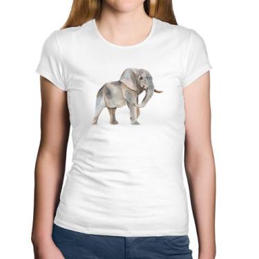 Imagem de Baby Look Algodão Elefante - Foca na Moda, Branco, G