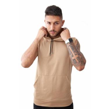 Imagem de Blusa Regata Masculina C/ capuz Bolso Canguru Estilosa Old School (M30