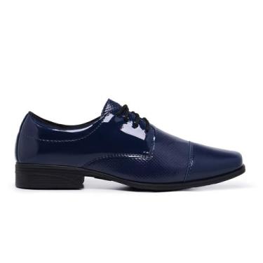 Imagem de Sapato Social Masculino Formal Bico Quadrado Fino - Schiareli, Azul, 3