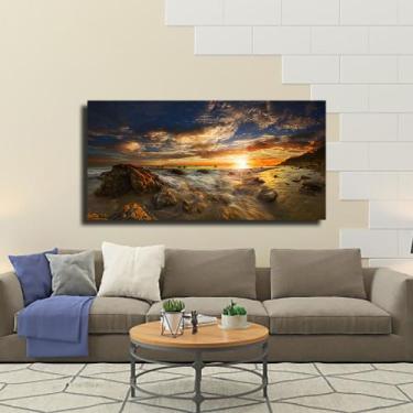 Imagem de Quadro Decorativo Em tecido 60x90, Por Do Sol - Hibener Encadernadora