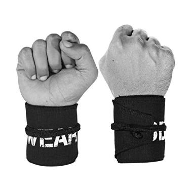 Imagem de WOD Wear Faixas de Pulso para Levantamento de Peso, Treinamento de Força, Fisiculturismo, Treinamento Cruzado, Levantamento de Peso Olímpico, Suporte para Ioga - Tamanho Único (Preto)