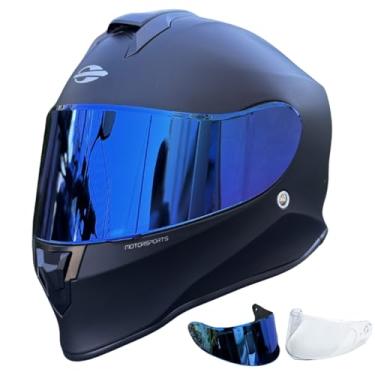 Imagem de Capacete de Moto Masculino Feminino Mormaii Origin Preto Fosco Fechado Original Viseira Azul + Camaleão (58)