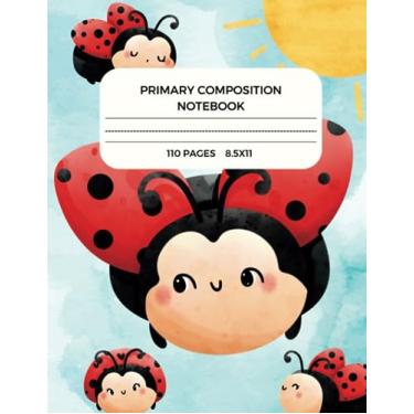 Imagem de Primary Composition Notebook Lady Bugs 110 Pages 8.5x11 inch: Half Page Ruled Primary Writing Journal for Kids Grades K-2. Handwriting Practise & Drawing.