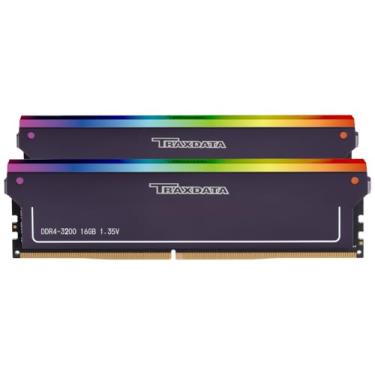 Imagem de Traxdata Gaming RGB DDR4 RAM 32GB (2x16GB) 3200MHz (PC4-25600) 288-pin CL16-20-20-38 1.35V Inter AMD XMP 2.0 Overclocking UDIMM Kit de memória para computador desktop - Preto