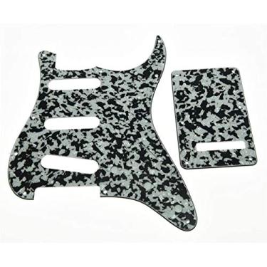 Imagem de Dopro 11 Hole Strat SSS Pickguard ST Placa Traseira Trem Capa para EUA/Mexicano FD Strat Ágata Preto Branco