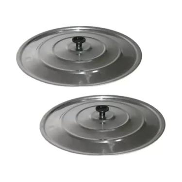 Imagem de Jogo 2 Tampas de Alumínio Polido para Panelas 26 e 34 cm