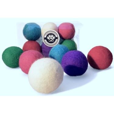 Imagem de Earthtone Solutions Brinquedos de lã para gatos – Bolas sortidas de feltro, para pequenos animais de estimação, buscar e brincar – Brinquedo ecológico e silencioso para gatos e gatinhos – Escolha suas