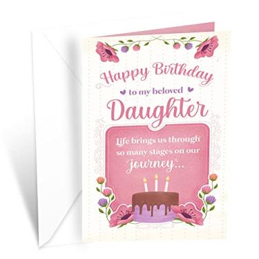 Imagem de Cartão de aniversário para filha | Feito nos EUA | Ecológico | Cartolina grossa com envelope premium 12,7 cm x 19,7 cm | Embalado em correio protetor | Prime Greetings